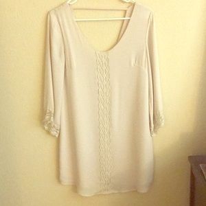 ASTR cream long sleeve dress